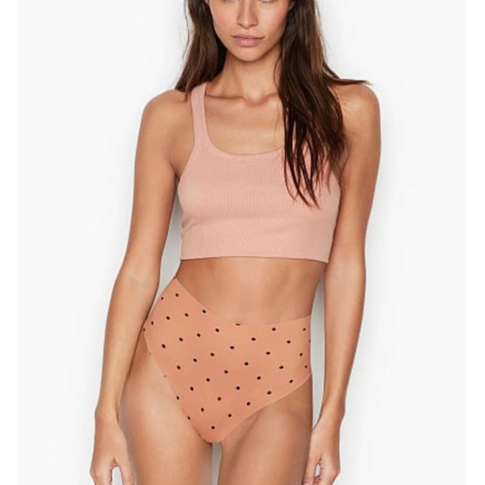 No show mesh high waist thong panty